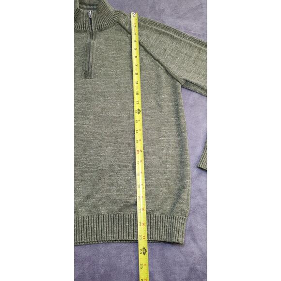 Tommy Bahama Sz S Sweater Mens Green Linen Blend 1/4 Zip Reversible Casual C16 - Picture 2 of 8